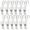 6/12 шт. Зажим из нержавеющей стали с длинным хвостом и крючками, металлические зажимы-вешалки, прищепки для подвешивания, для улицы, кухни, офиса