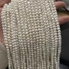 1 нить, белые натуральные пресноводные жемчужные бусины, 4-5 мм, для DIY ожерелий, браслетов, изготовления украшений, 36 см