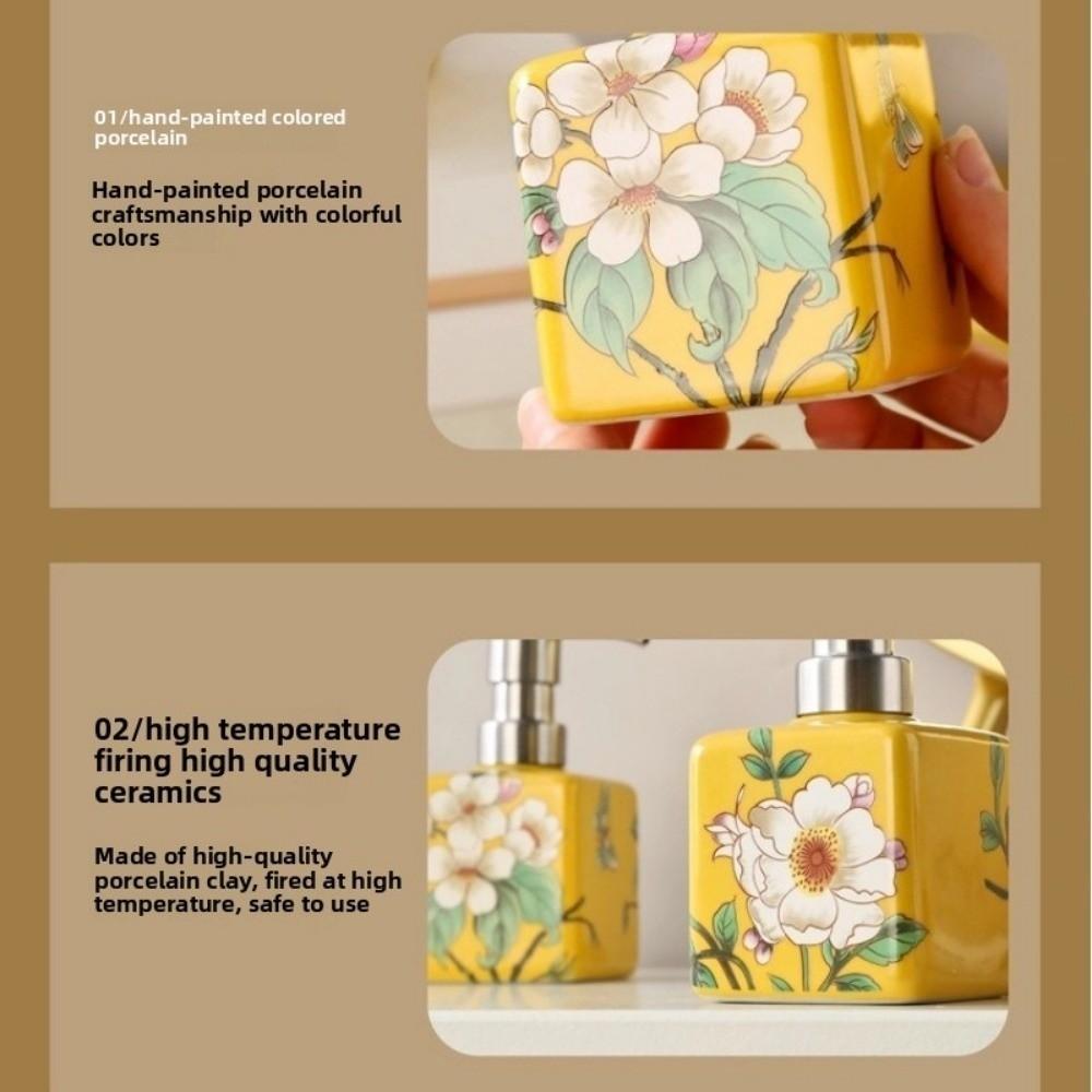 Керамическая бутылка для мытья рук с головкой-помпой из нержавеющей стали Бутылка для лосьона Для шампуня Геля для душа
