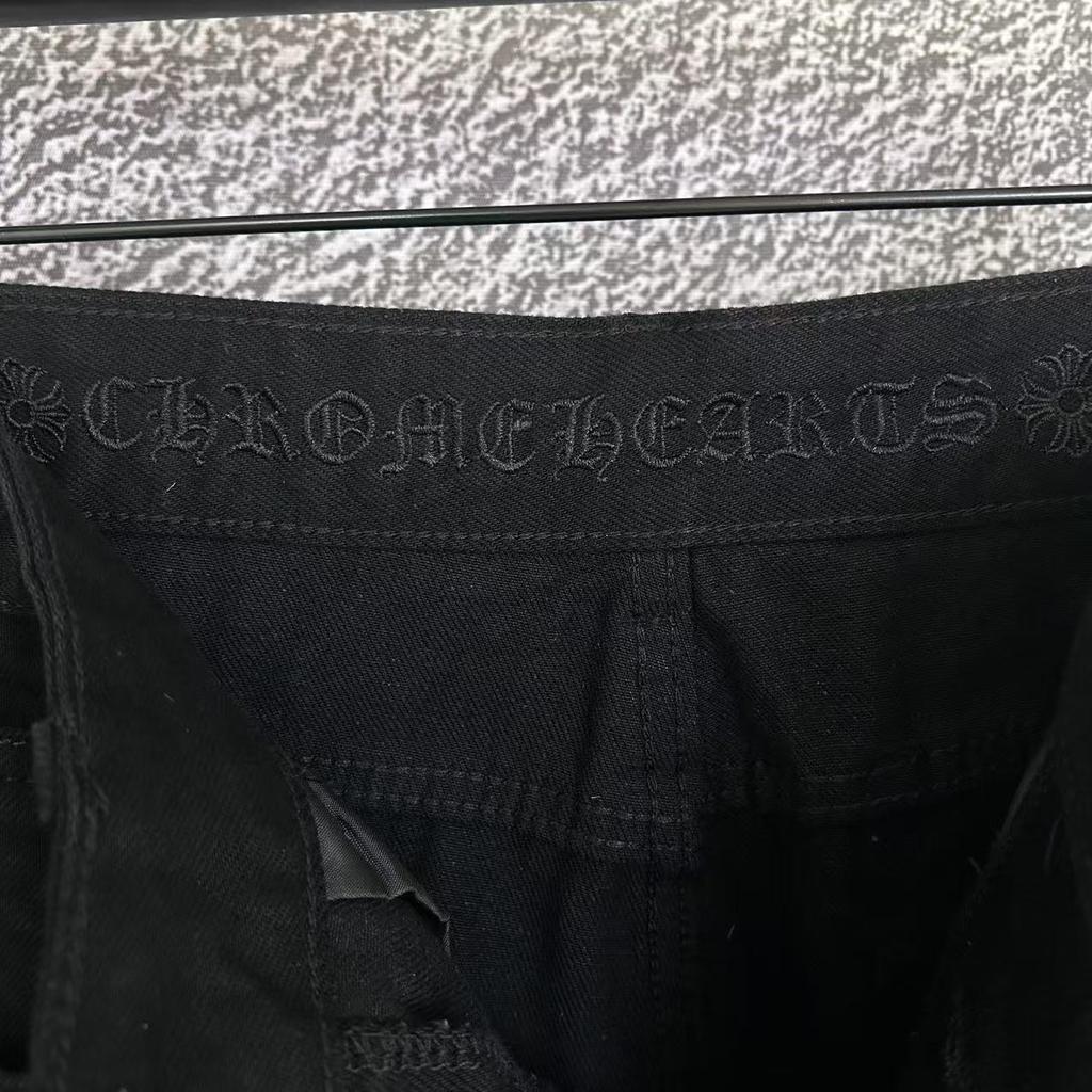 9922 CHROME HEARTS Мужские и женские модные джинсы в американском стиле с тканевыми нашивками, повседневные и модные брюки в стиле хай-стрит