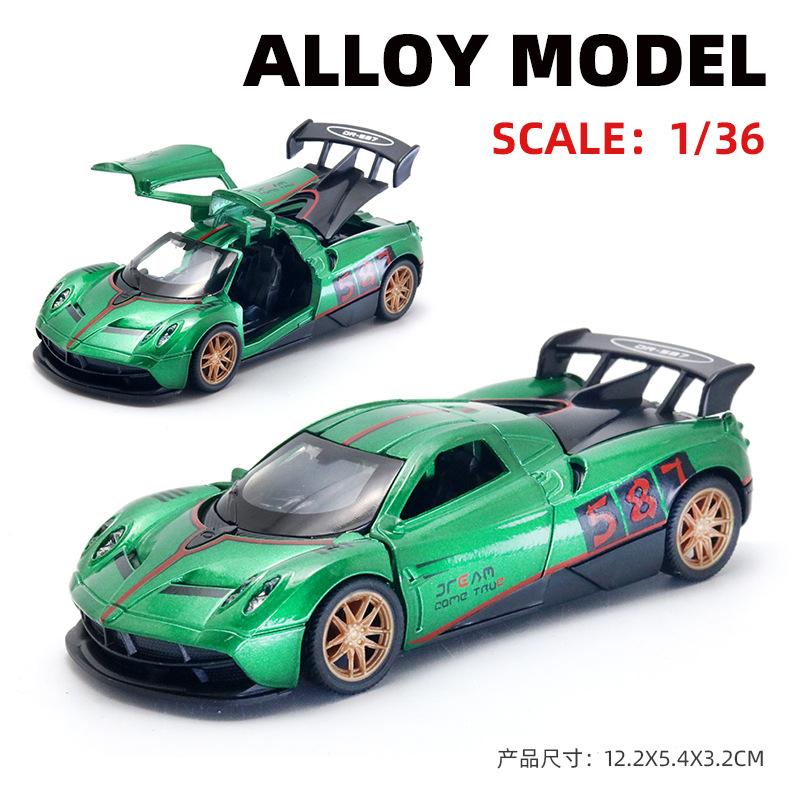 AAZN1 [Boxed] 1:36 Alloy Racing Model Boy Three Doors Pull Back Graffiti Car Gift Wholesale Cross-border