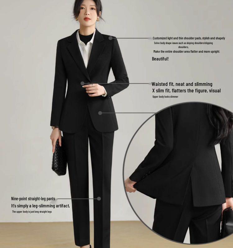 Women's Professional Blazer Suit Set - Spring/Autumn Workwear
