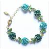 Accessories: Rose Flower Bracelet and Necklace. Retro Alloy Ethnic Style Ornaments. Exaggerated Bracelet.
