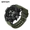 Sanda Waterproof Shockproof Sports Watch - Unisex Multifunctional Luminous Model 6030