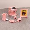 1/12 Dollhouse Pink Coffee Machine Set Dollhouse Coffee Shop Scene Ornaments Dolls House Decor Accessories