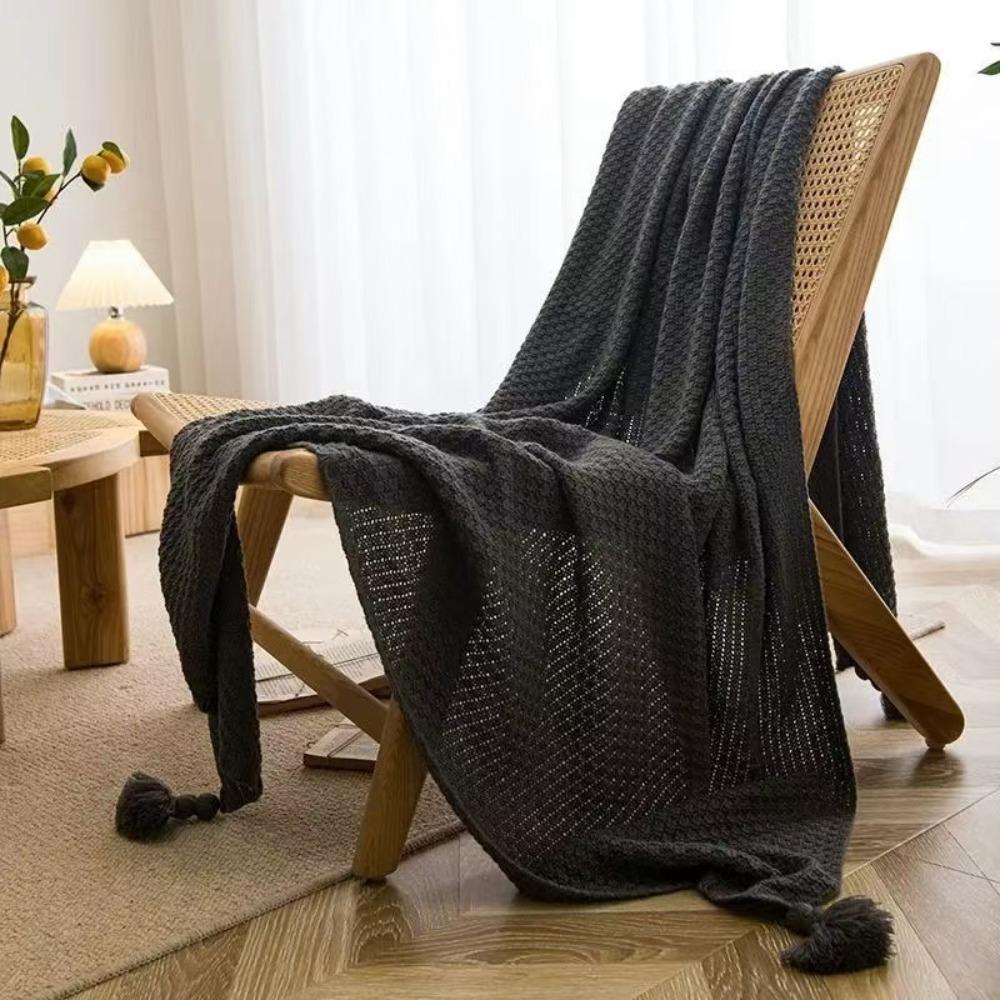 Handmade Nap Blanket with Tassel Throw Blanket Fashion Sofa Blanket  Bed
