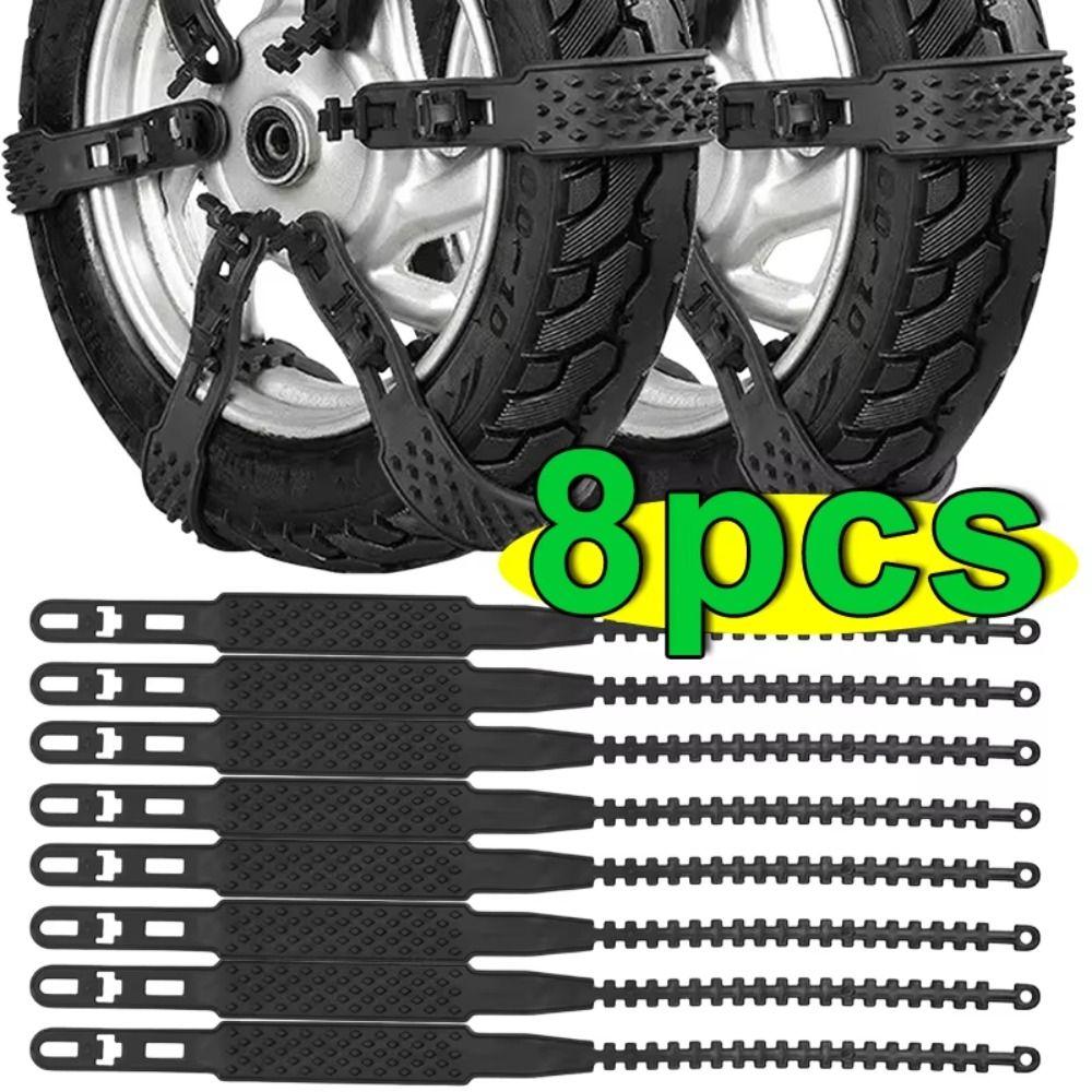 1/4/8 шт. Универсальные мотоциклетные цепи противоскольжения, многоразовые цепи для шин для колес, электросамоката, мопеда