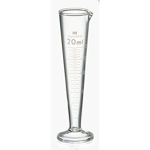 Miyahara Meter Glass, Conical, MGW20, 20ml, White Graduations