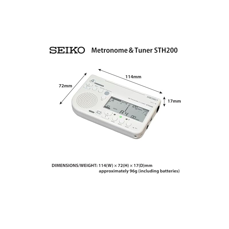 SEIKO Метроном и Тюнер Белый Микрофон-звукосниматель - Набор из 2 шт. Специальная упаковка STH200WHSP