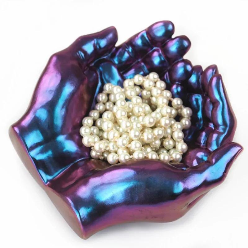 DIY Ashtray Epoxy Crystal Resin Silicone Mold Two-hand Model Hand Dish Ashtray Mirror Epoxy Silicone Mold LS