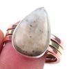 Натуральный Дендритовый Опал Драгоценный Камень Серебро 925 пробы Двухцветное Кольцо Размер 10 p6m57