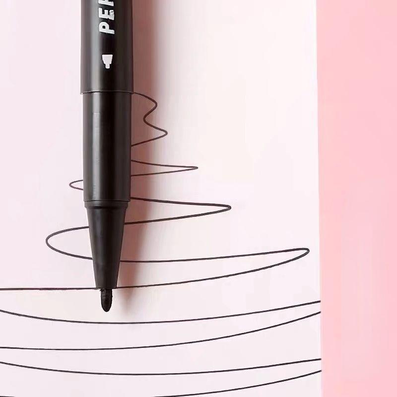 5 Pcs Twin Tip Permanent Marker Pen Fine Point Waterproof Ink Thin Nib Crude Nib Black Ink 0.5mm-1mm Fine Color