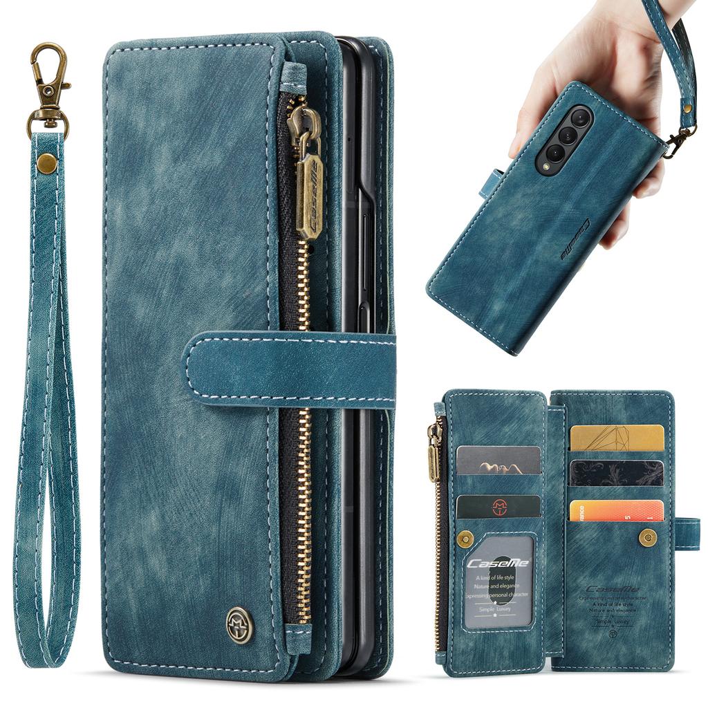 Кожаный чехол-бумажник с защитой от падения для Samsung Galaxy Z Fold 4 Fold4 Fold 3 5g Fold3 S22 Ultra S23 Plus S21 Fe S20