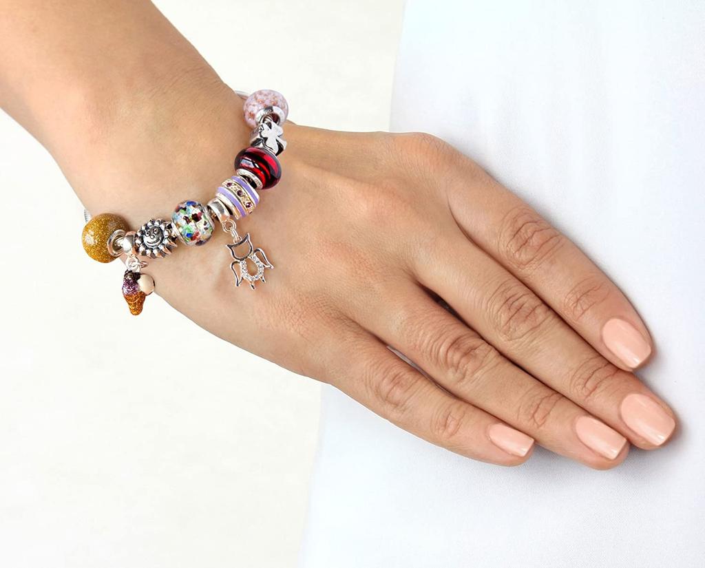 Tuscany charms sterling silver black enamel bead