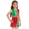 Kids Girls Sleeveless Striped Color Block Dance Leotard Dress Christmas Dress Up Party Costumes