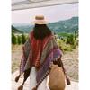 Ethnic Style Travel Cape Wool Shawl Women'S Winter Scarf Women'S Outer Cape Blanket