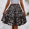 Женская модная повседневная юбка с эластичным поясом и цветочным принтом