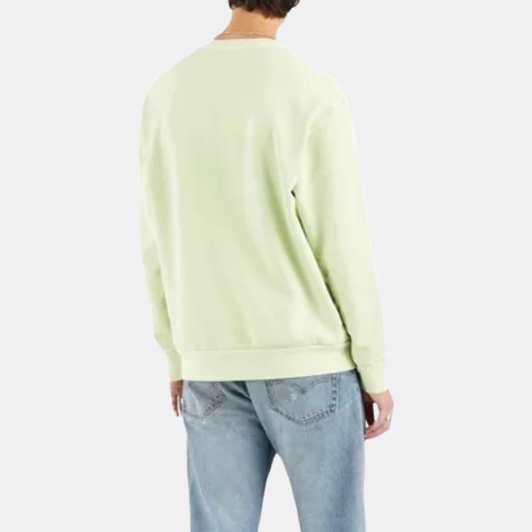 Levis Повседневный однотонный пуловер с круглым вырезом и длинными рукавами Мужская толстовка Зеленый 87466-0002