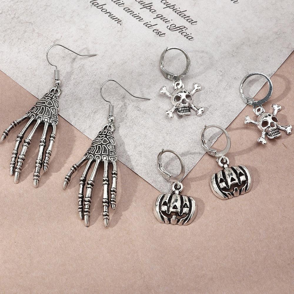 Хэллоуин Скелет Рука Висячие Серьги Капли Тыква Череп Набор для Женской Вечеринки
