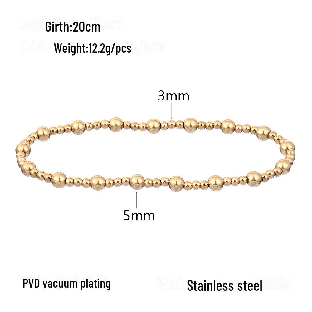 Эластичный браслет из бисера из золота 18 карат, не выцветает, для больших запястий - европейский и американский стиль
