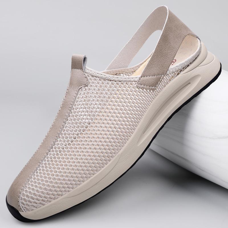 Модная мужская обувь Дышащая сетка Мужские повседневные сандалии Уличные Нескользящие Большого размера Лоферы Обувь для ходьбы Легкие мужские теннисные туфли