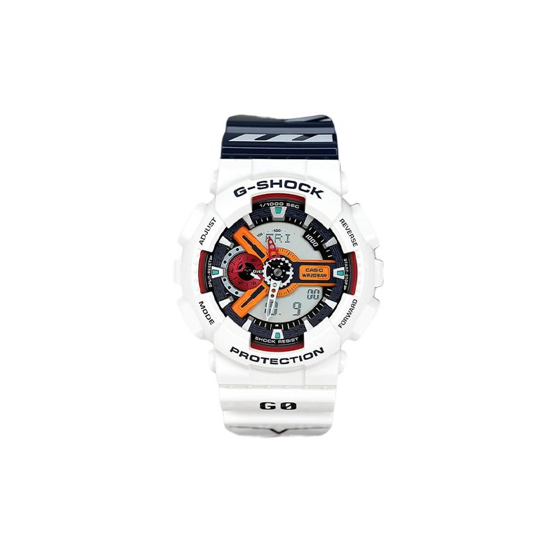 Casio Серия с двойным дисплеем (ЖК/стрелочным), водонепроницаемость 200 метров, электронный механизм, полимерный ремешок, японские и корейские часы, мужские часы, GA-110PS-7AJR