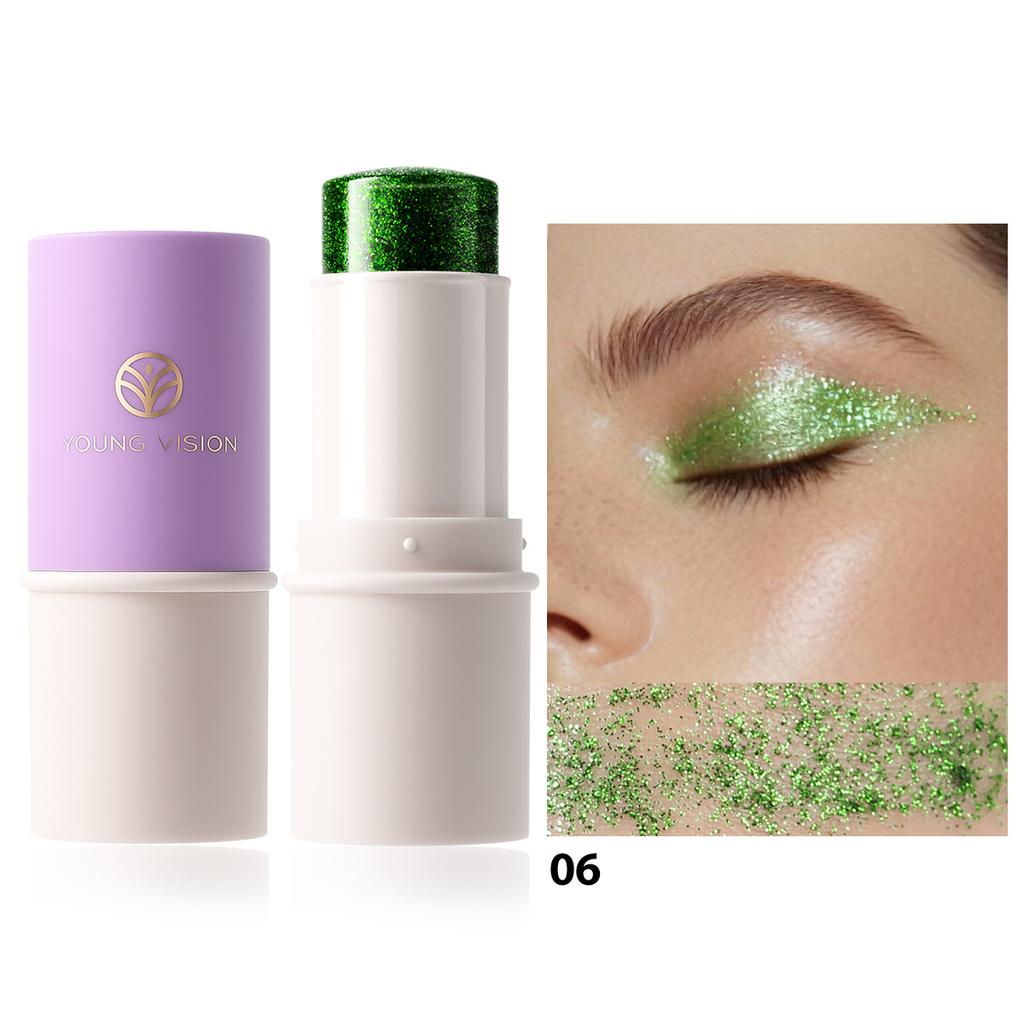 7 Цветов Сценический Макияж Лицо Глиттер Тени для Век Красота Макияж Перламутровый Разноцветный Глиттер для Тела Стик