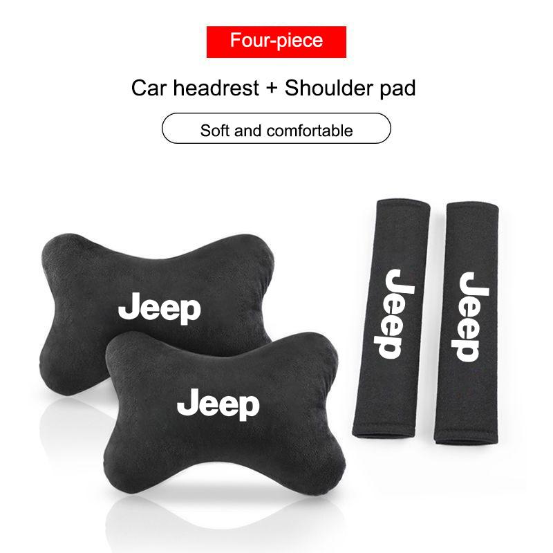 Для автомобиля Jeep Защитные накладки на ремень безопасности Плечевые накладки Подголовник для шейного отдела позвоночника Подушка для шеи Для Jeep Renegade Wrangler JL JK Gladiator G