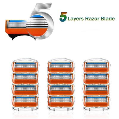Бритвенные лезвия для бритвы Fusion 5, сменные головки, кассеты для бритвы для лица, 5 слоев, лезвие из нержавеющей стали для мужчин