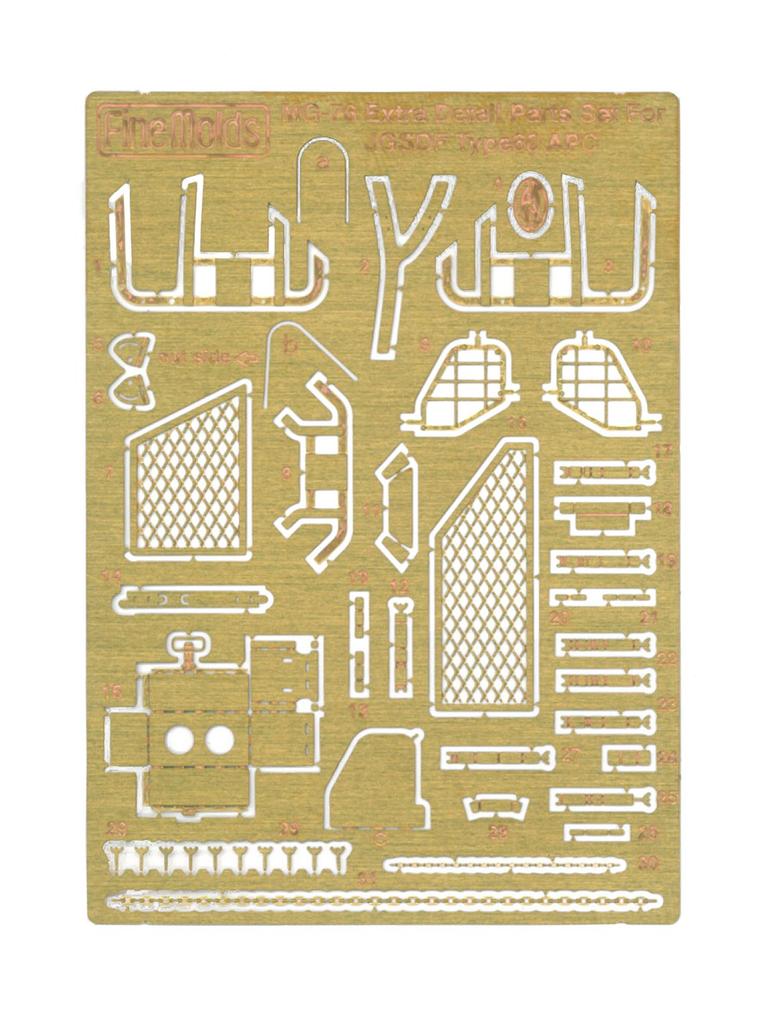 Fine Molds Scale Military Accessory Etching Parts for Type 60 Armored Plastic Model Parts for MG76 1/35 Vehicle,