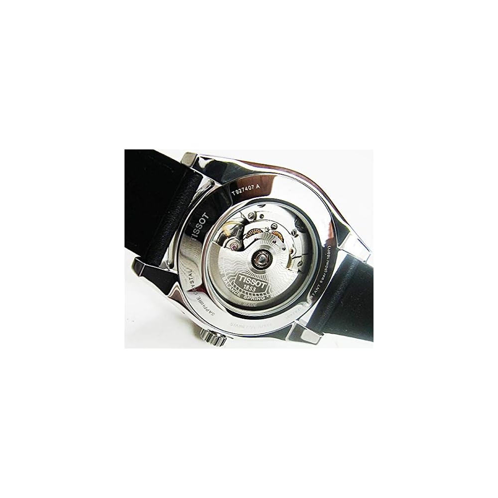 Tissot Gentleman Автоматические Powermatic 80 Силиконовый Кожаный Ремешок Мужские Часы Черный Циферблат