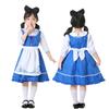 Halloween Alice In Wonderland Alice Adult Children Blue and White Dress Maid Pastoral Costume