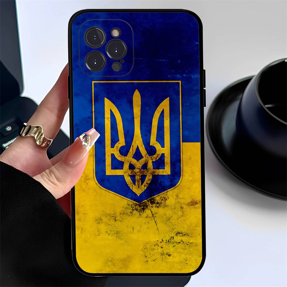 Чехол для телефона с флагом Украины для iPhone 17 16 14 15 13 12 11 Pro Max Plus Силиконовый мягкий чехол