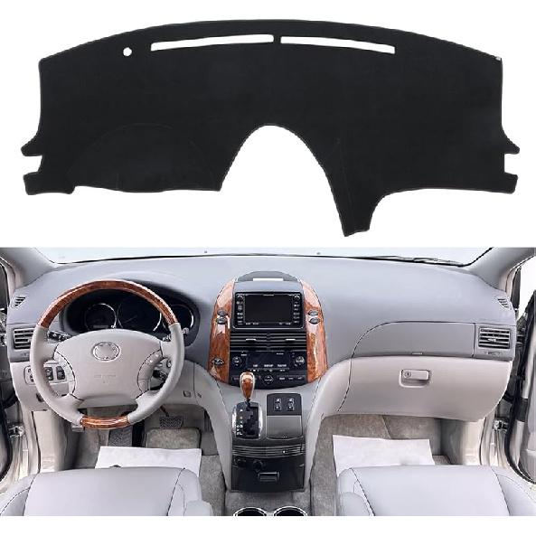 Dash Cover Mat Fit For Toyota Sienna 2011-2014, Dashboard Cover Pad Carpet Protector (Black)
