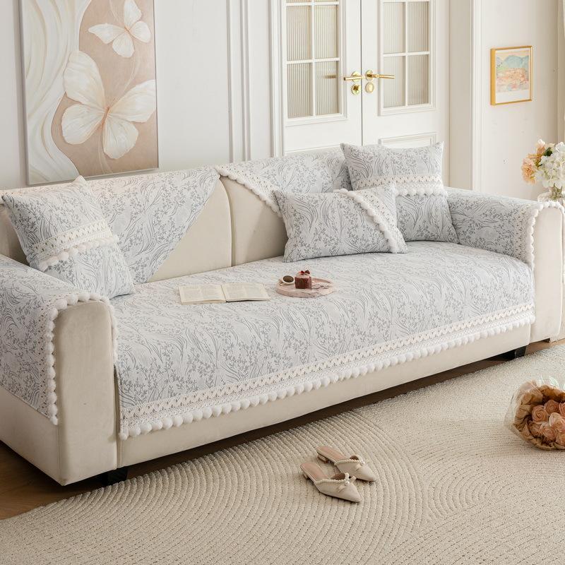 Light French Sofa Cushion Universal In All Seasons New Non-Slip Seat Cushion Straight Row Leather Sofa Special Cover Cover Cloth Towel