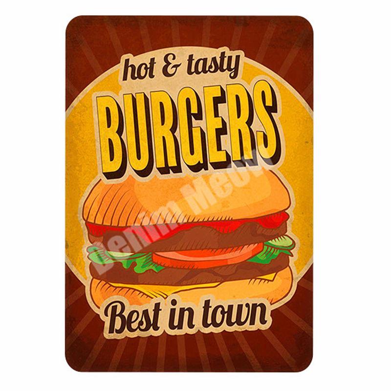 КОФЕ табличка металлические жестяные вывески паб-бар пончики декоративная тарелка мороженое запеченная настенная живопись пирог торты винтажный домашний декор A293