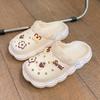 Обувь с дырками женская носит милое девичье сердечко крутые тапочки студент новые на толстой подошве сумка голова медсестра полутапочки