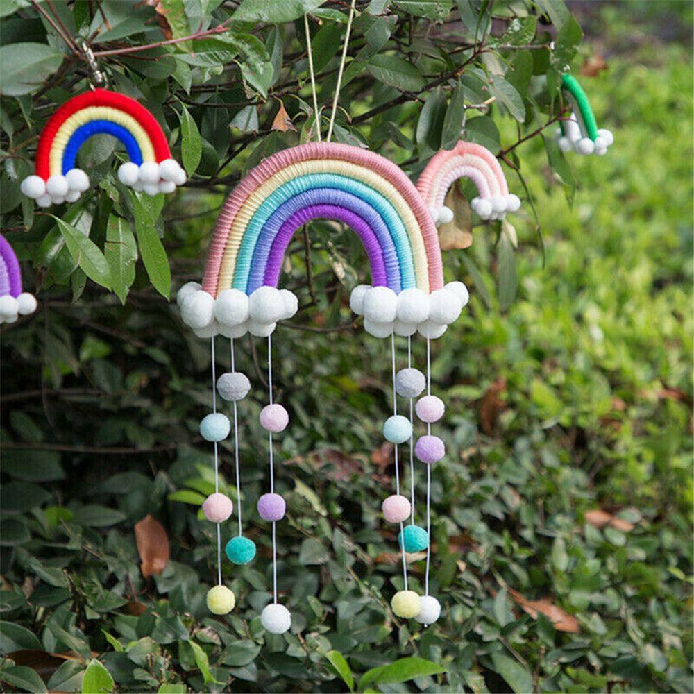 Macrame Rainbow Clouds Tapestry Handmade Room Decoration Delicate Photo Prop  Home