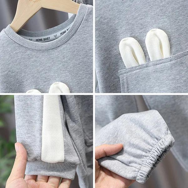 Осенняя мода 2024 года, милый свободный комплект-двойка для девочек-малышек