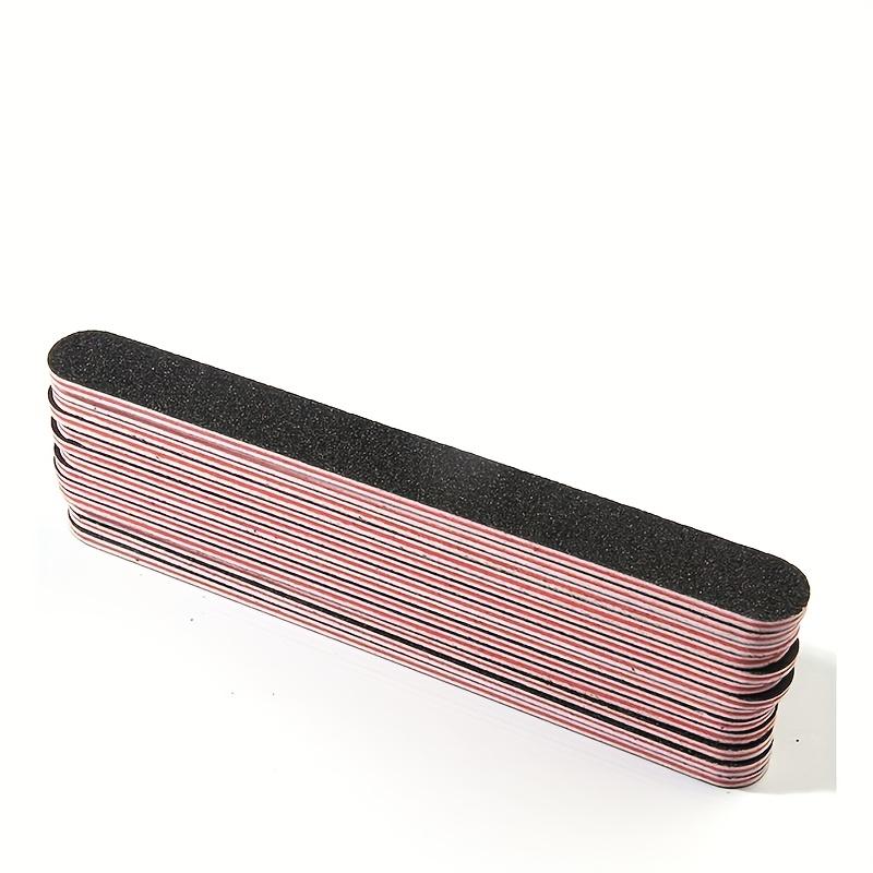 25 шт. Профессиональные двусторонние пилки для ногтей 100/180 грит, черные, инструмент для маникюра и педикюра и бафферы для ногтей, черные пилки для ногтей