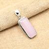 Розовый халцедоновый драгоценный камень ручной работы из стерлингового серебра 925 пробы, ювелирный кулон для женщин