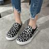 Обувь для женщин 2024 года, женская вулканизированная обувь с леопардовым принтом, осенняя обувь для прогулок на открытом воздухе, женские удобные кроссовки без застежек