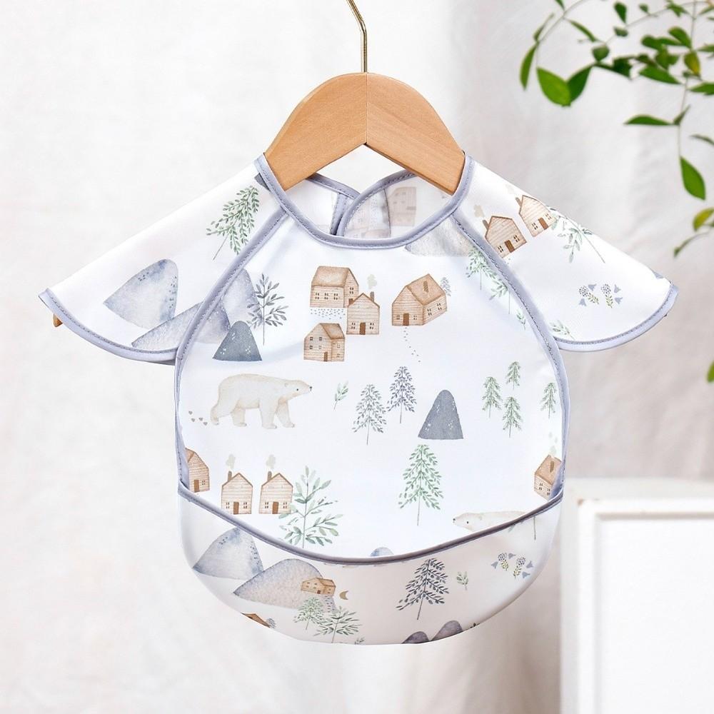 Sleeveless Design Feeding Bib Reusable Fabric Full Body Cover Bib  Toddler Feeding