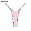 European Size Women's Seamless Thong Sexy Sports European and American Fitness Letter Bikini Briefs