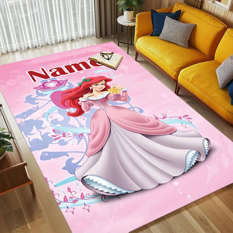 Personalized Name Princess Fantasy Living Room Non-Slip Area Rug Soft Carpet for Bedroom Kids Playroom Sofa Office Home Decor Doormat