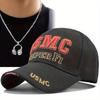 2Pcs Men's Baseball Cap Necklace Set Letter Embroidery Duck Tongue Cap Mesh Trucker Sun Shade Hat Mesh Cap Locket Necklace Couple Fashion Casual Hat