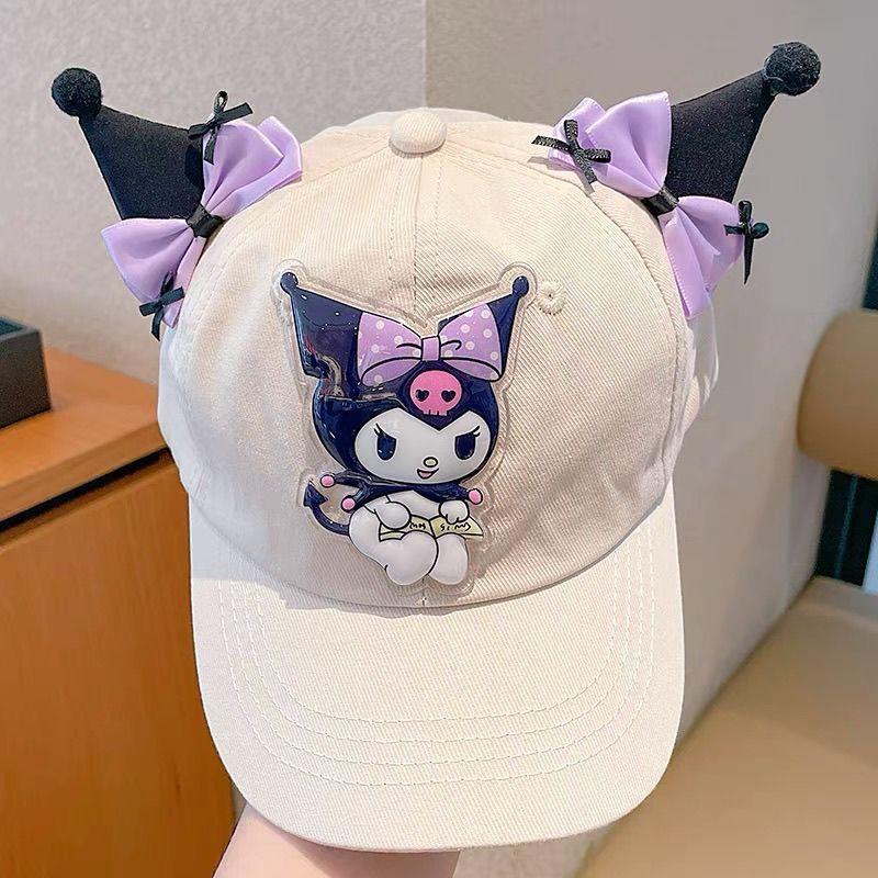 Новая детская мультяшная кепка от солнца Sanrio Куроми, регулируемая бейсболка, летняя дышащая кепка для улицы с защитой от УФ для девочек