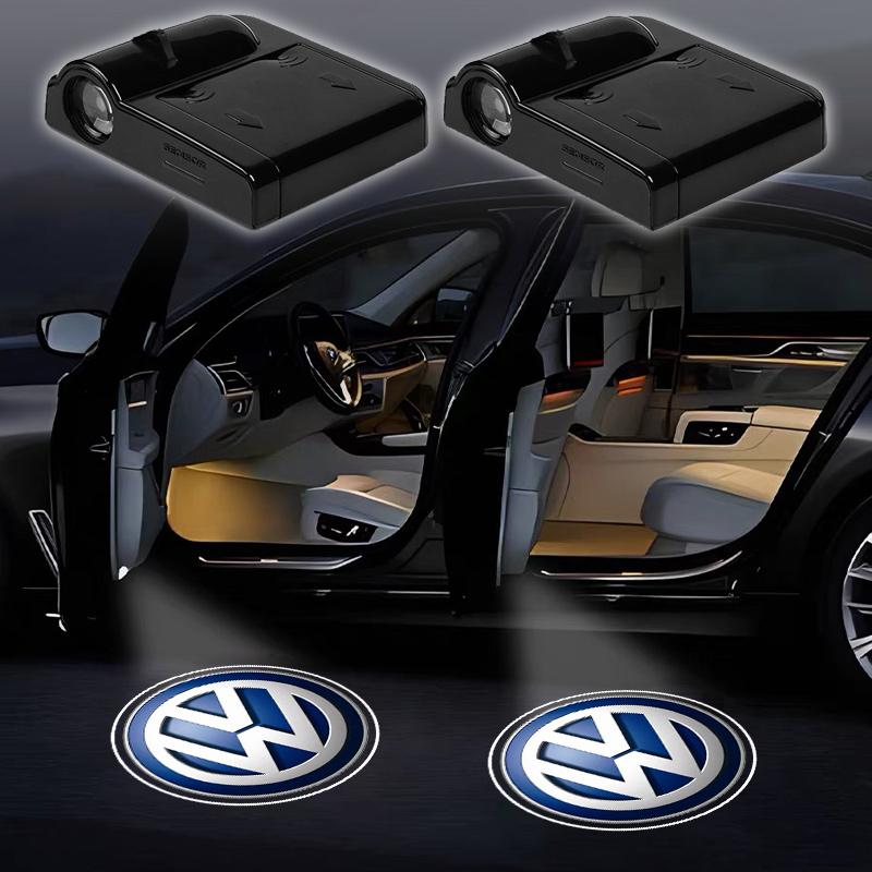2Pcs Car LED Door Light Welcome Projector Lamp for VW GTI Polo Golf Passat Scirocco Jetta Beetle T-ROC Touareg CC Accessories RA1