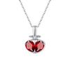 S925 sterling silver strawberry heart necklace natural topaz amethyst splicing pendant niche sweet holiday gift