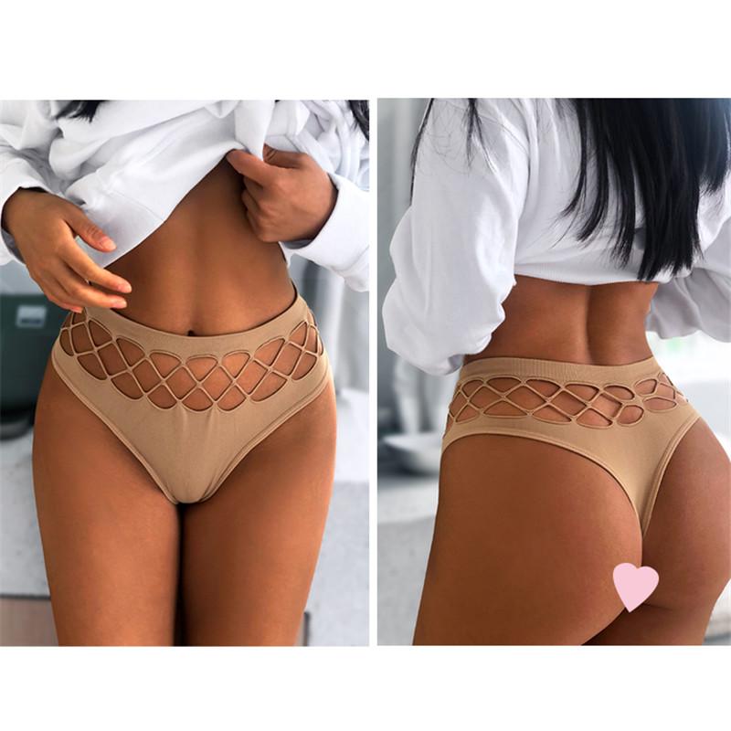 Sexy Women's Thong Panties Waist Hollow G-Strings Exotic Lingerie Breathable Nylon Underwear Ladies Thongs Underpants